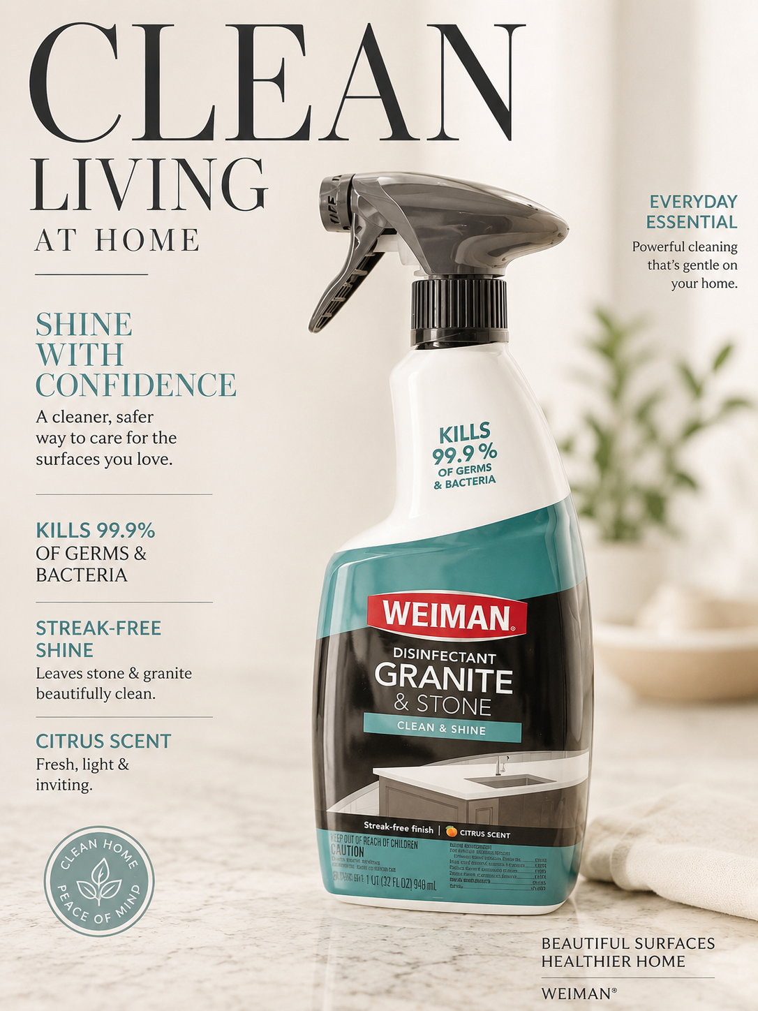Weiman Granite & Stone Cleaner: Shine With Confidence