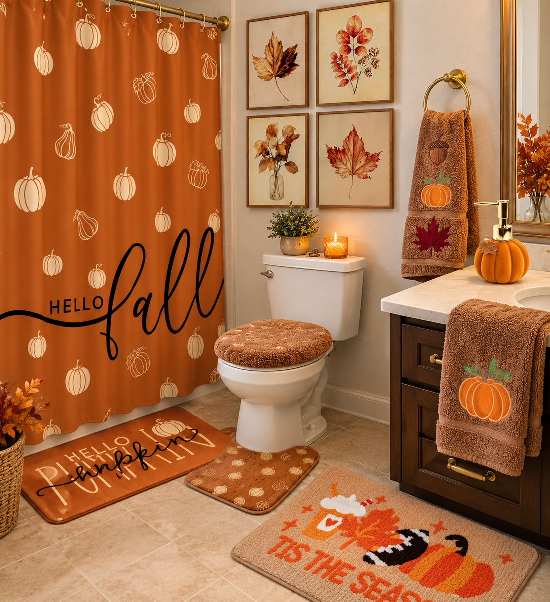 Cozy Fall Bathroom Decor: Simple Details That Make Your Bathroom Feel Warm & Beautiful