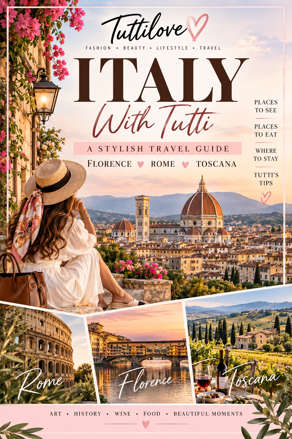 🇮🇹 ITALY WITH TUTTI Florence, Rome & Toscana Three places. Three very different sides of Italy.