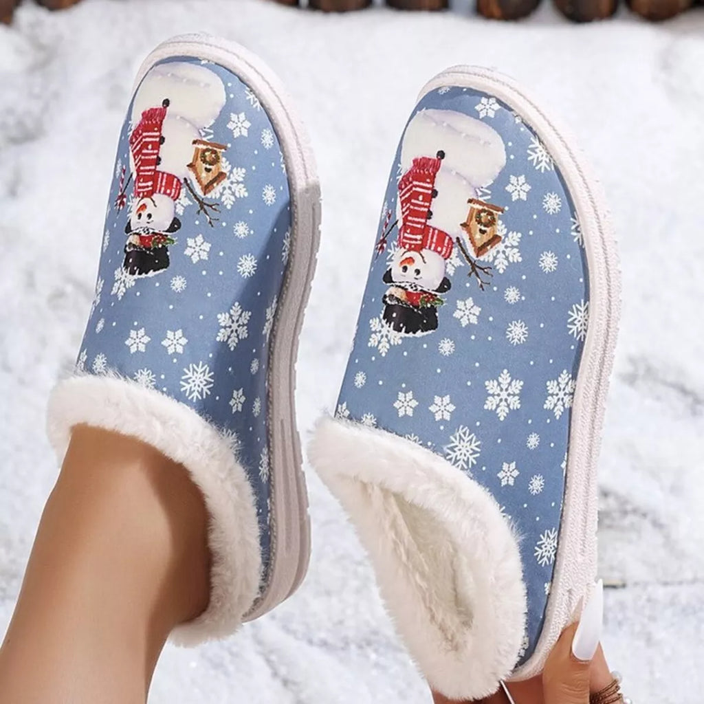 The Holly Snowman Holiday Slippers