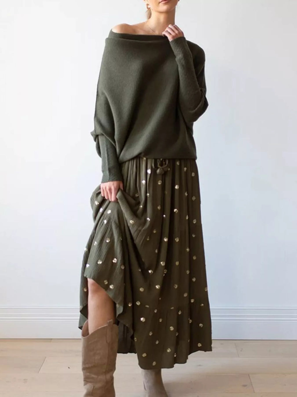 The Elisa Ann Boat-Neck Oversized Sweater