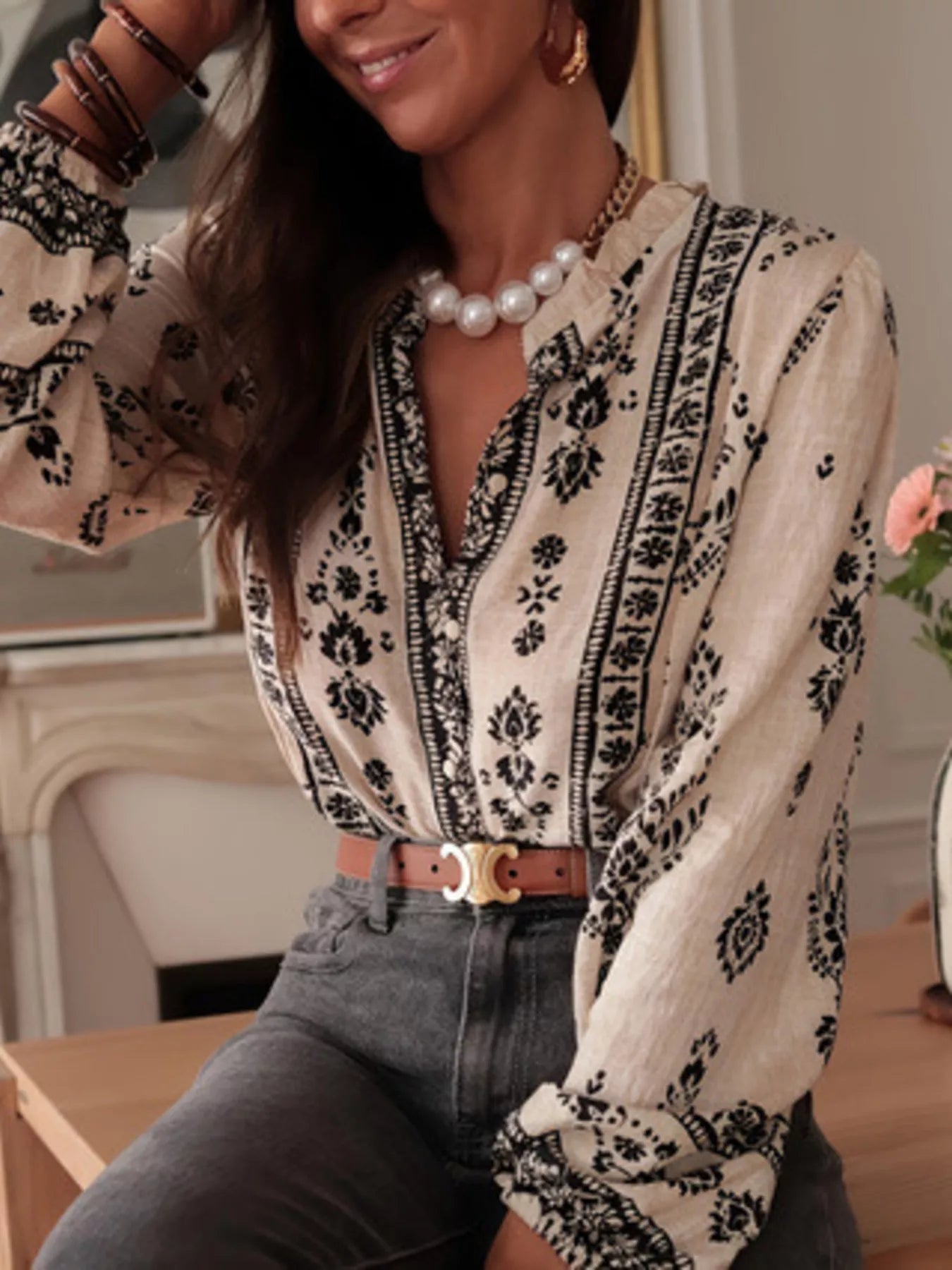 Elegant Grace Blouse Top