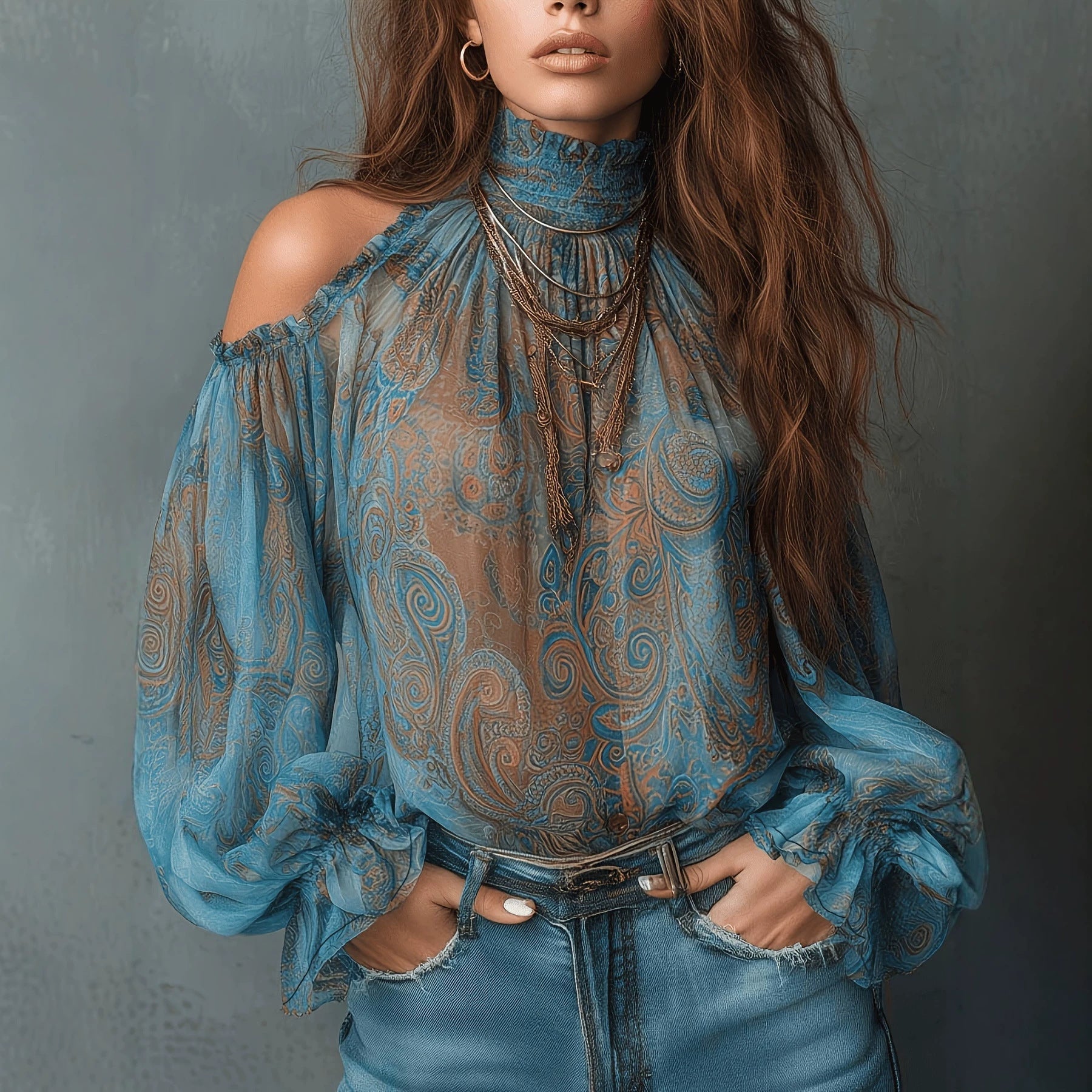 Hollywood Hills Retro Blouse Top
