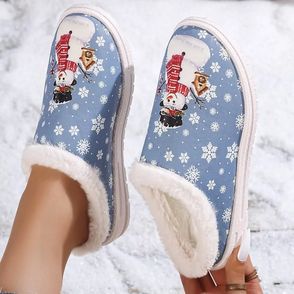 The Holly Snowman Holiday Slippers