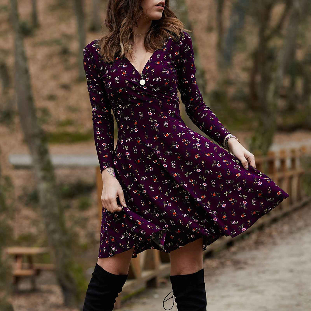 The Fall Floral Midi Dress