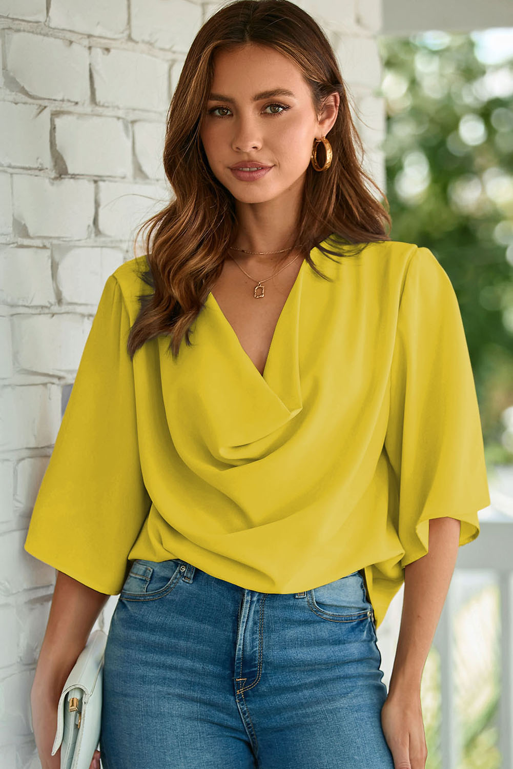 Golden Glow Chic Blouse Top