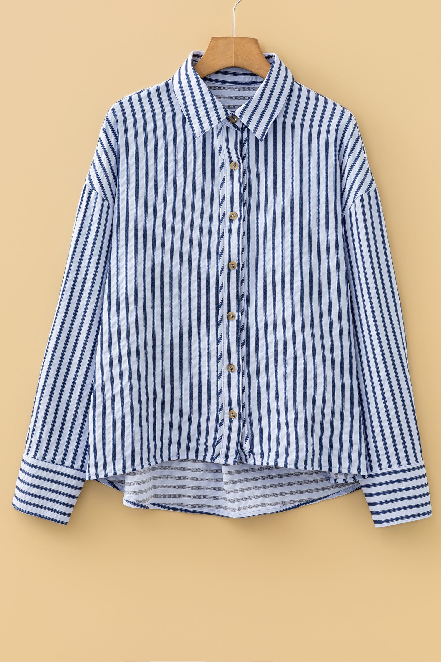 The Blue Stripe Chic Oversize Top- The Soft Girl Collection