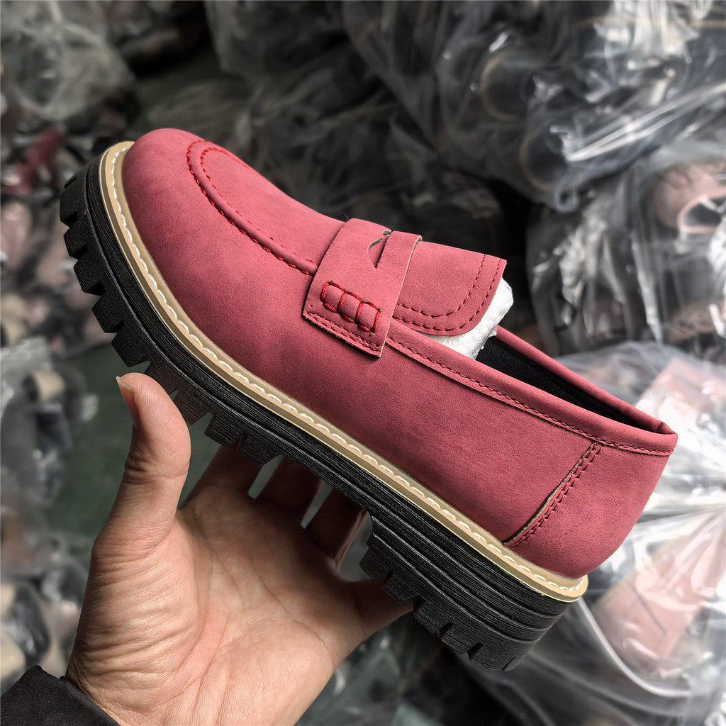 Leather Plus Size Casual Women's Shoes