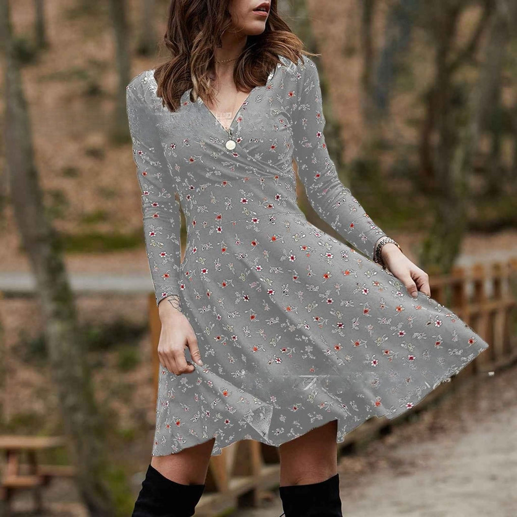 The Fall Floral Midi Dress