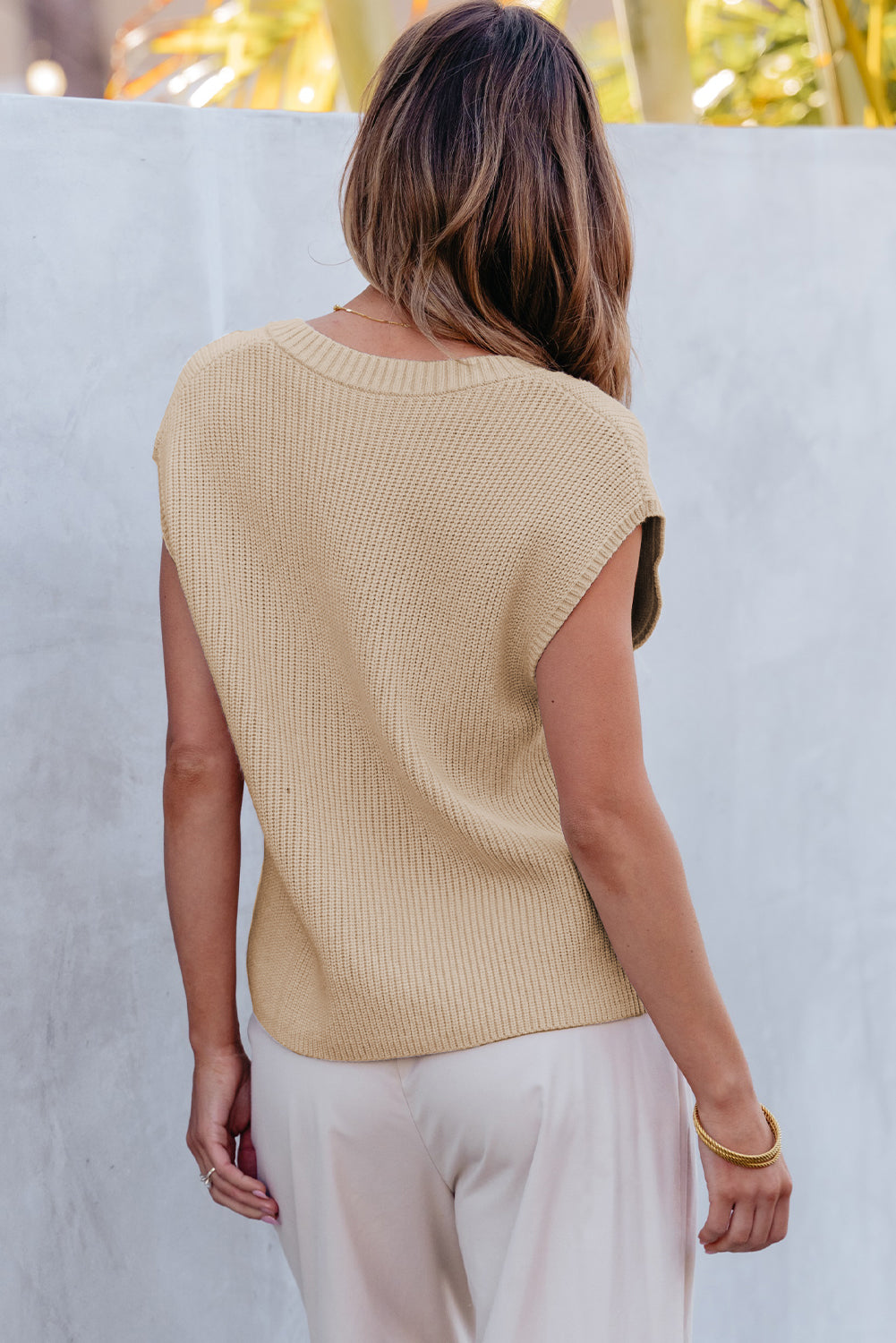 Apricot Rose Chic Sleeve Sweater Top