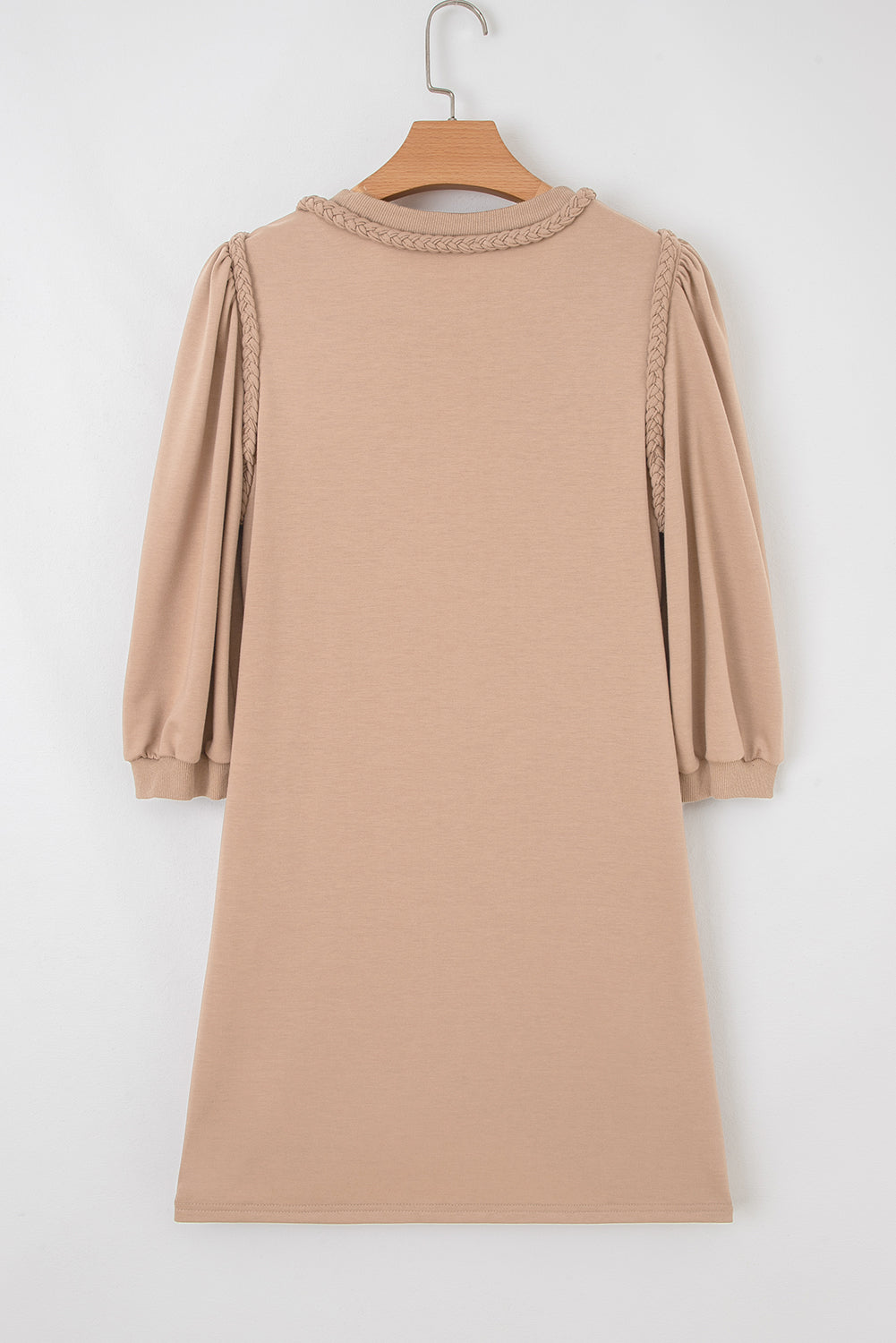 Elise Rose Trim Puff Sleeve Dress