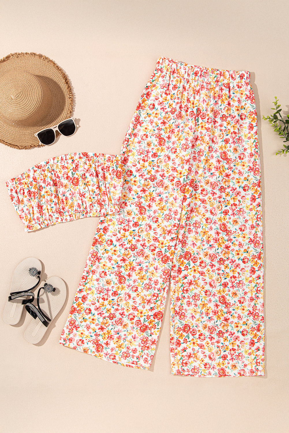Cloud Nine Floral Wide Leg Pants Set