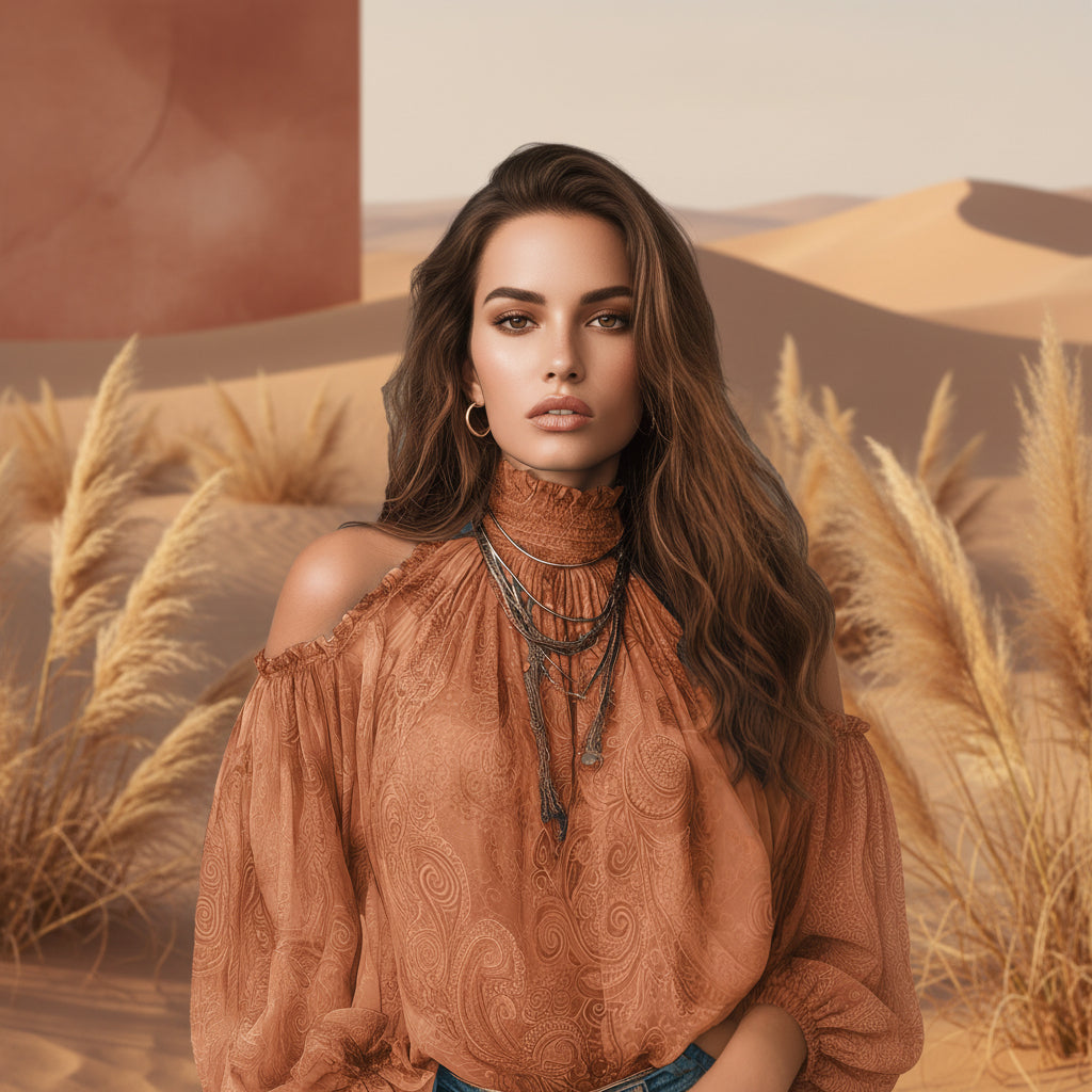 Hollywood Hills Retro Blouse Top