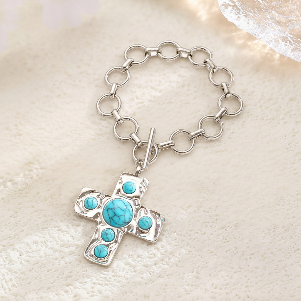 The Santa Fe Turquoise Cross Jewelry Set