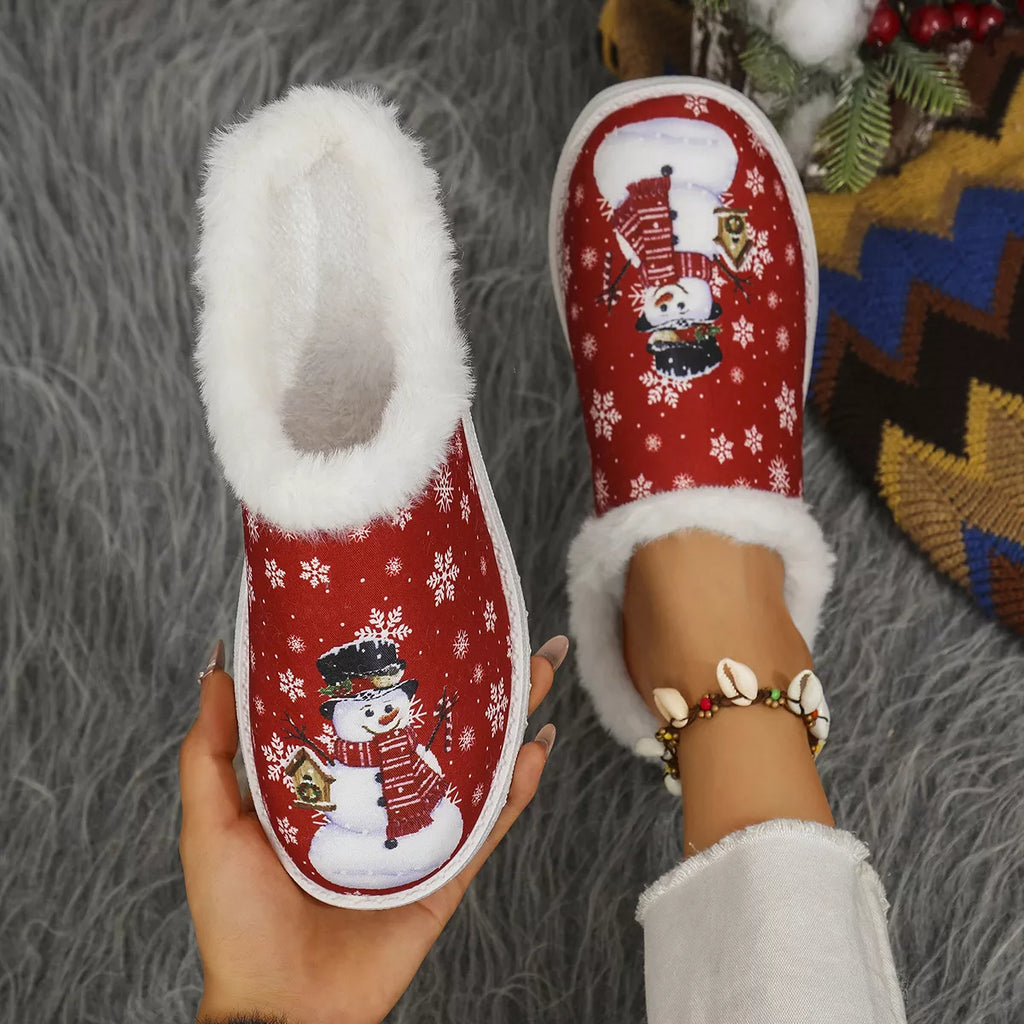 The Holly Snowman Holiday Slippers