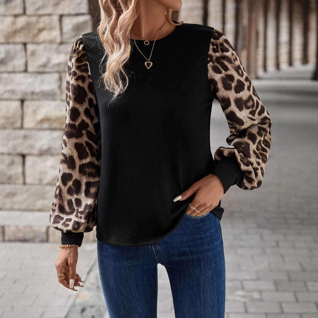The Wild Side Leopard Sleeve Top