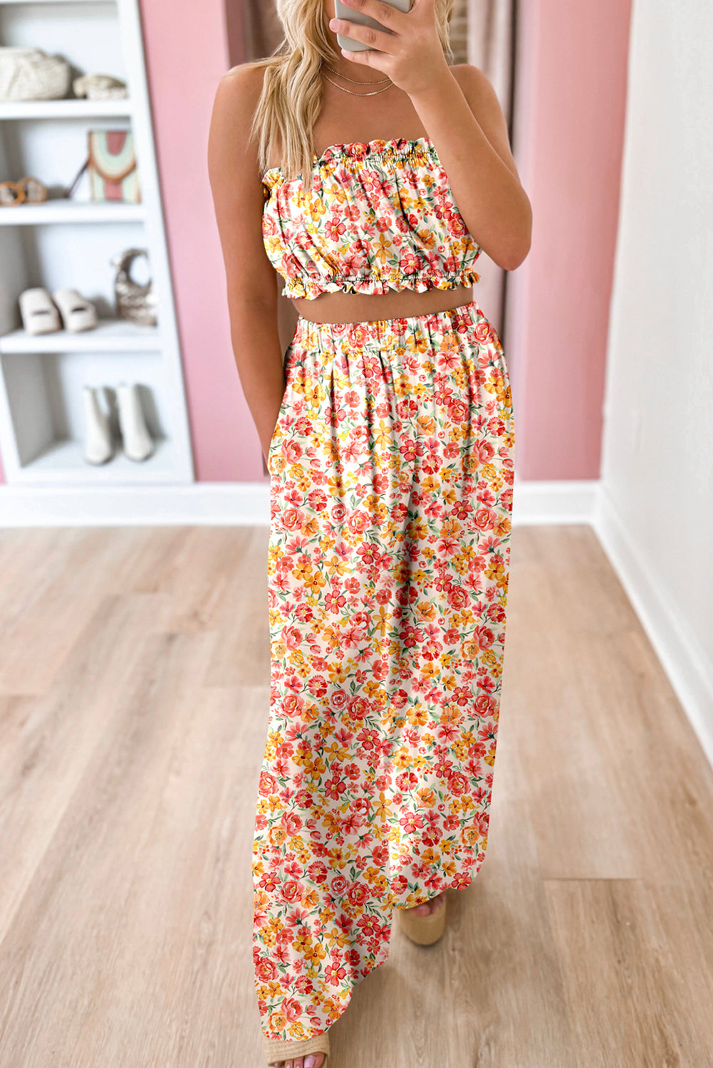 Cloud Nine Floral Wide Leg Pants Set