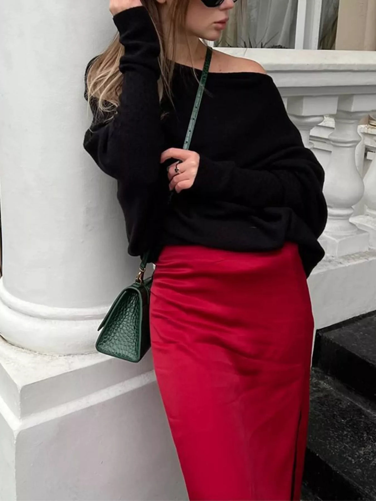 The Elisa Ann Boat-Neck Oversized Sweater