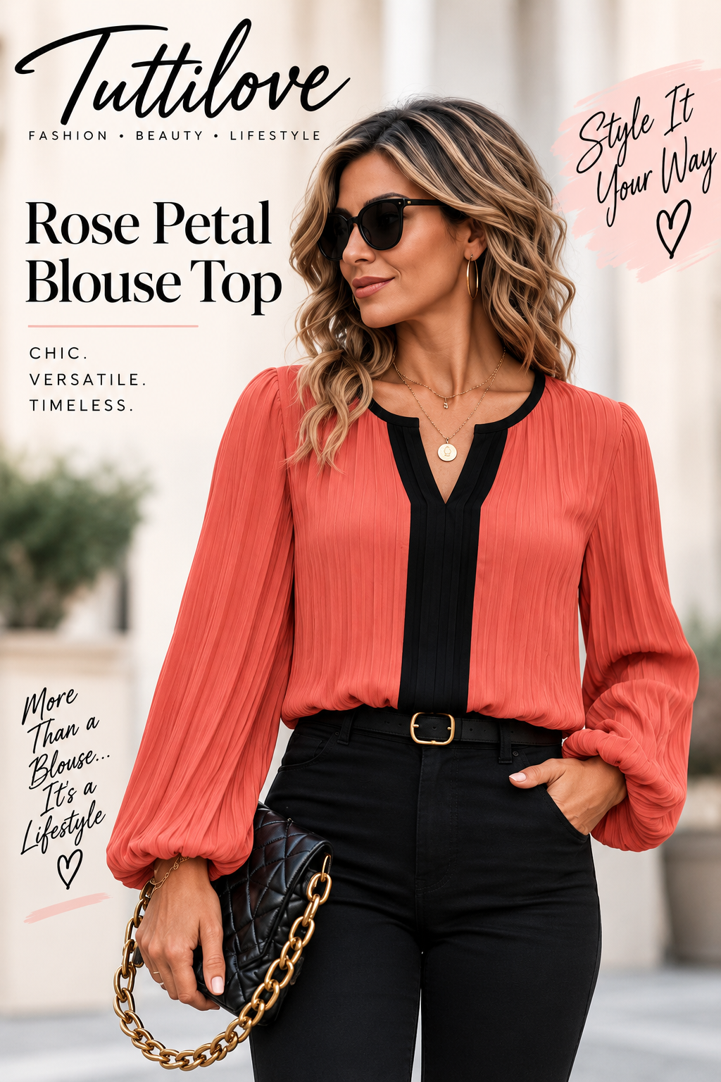 Rose Petal Blouse Top