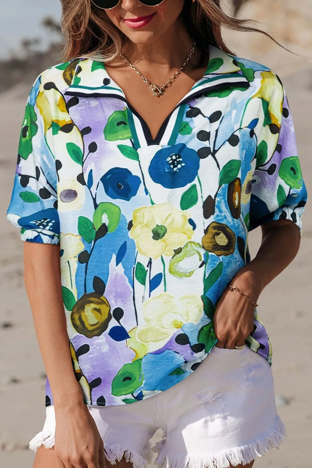 Sophia Flutter Sleeve Blouse Top
