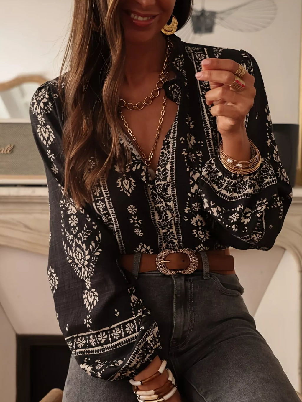 Elegant Grace Blouse Top