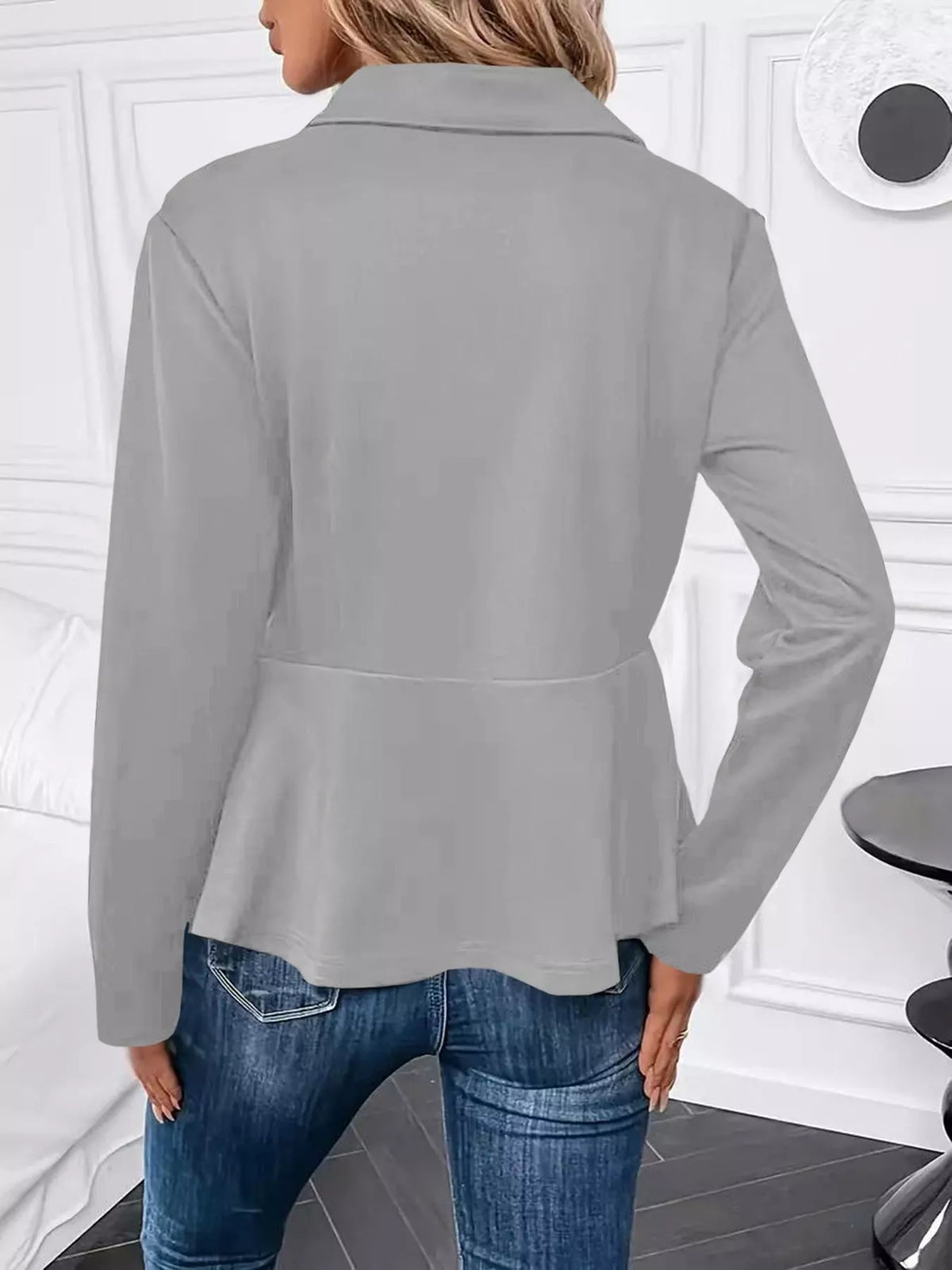The Noelle Pearl-Embellished Peplum Jacket