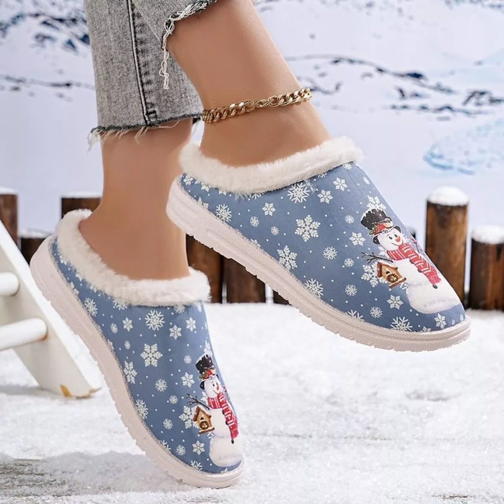 The Holly Snowman Holiday Slippers