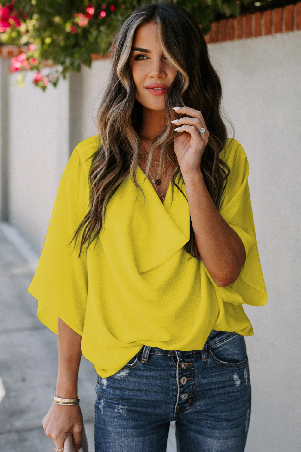 Golden Glow Chic Blouse Top
