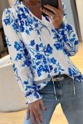Moonflower Blue Blouse Top