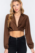 Lady Lucks Crop Woven Top