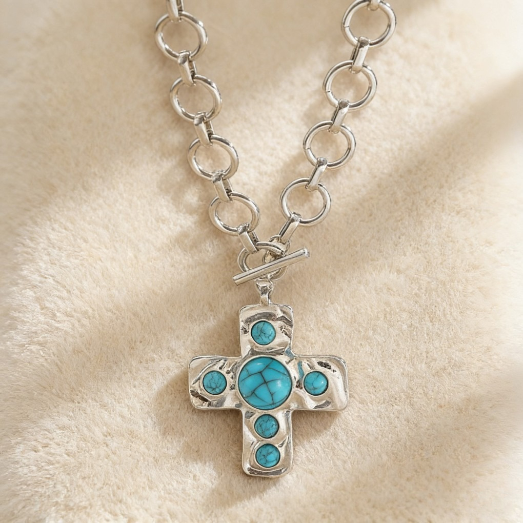 The Santa Fe Turquoise Cross Jewelry Set