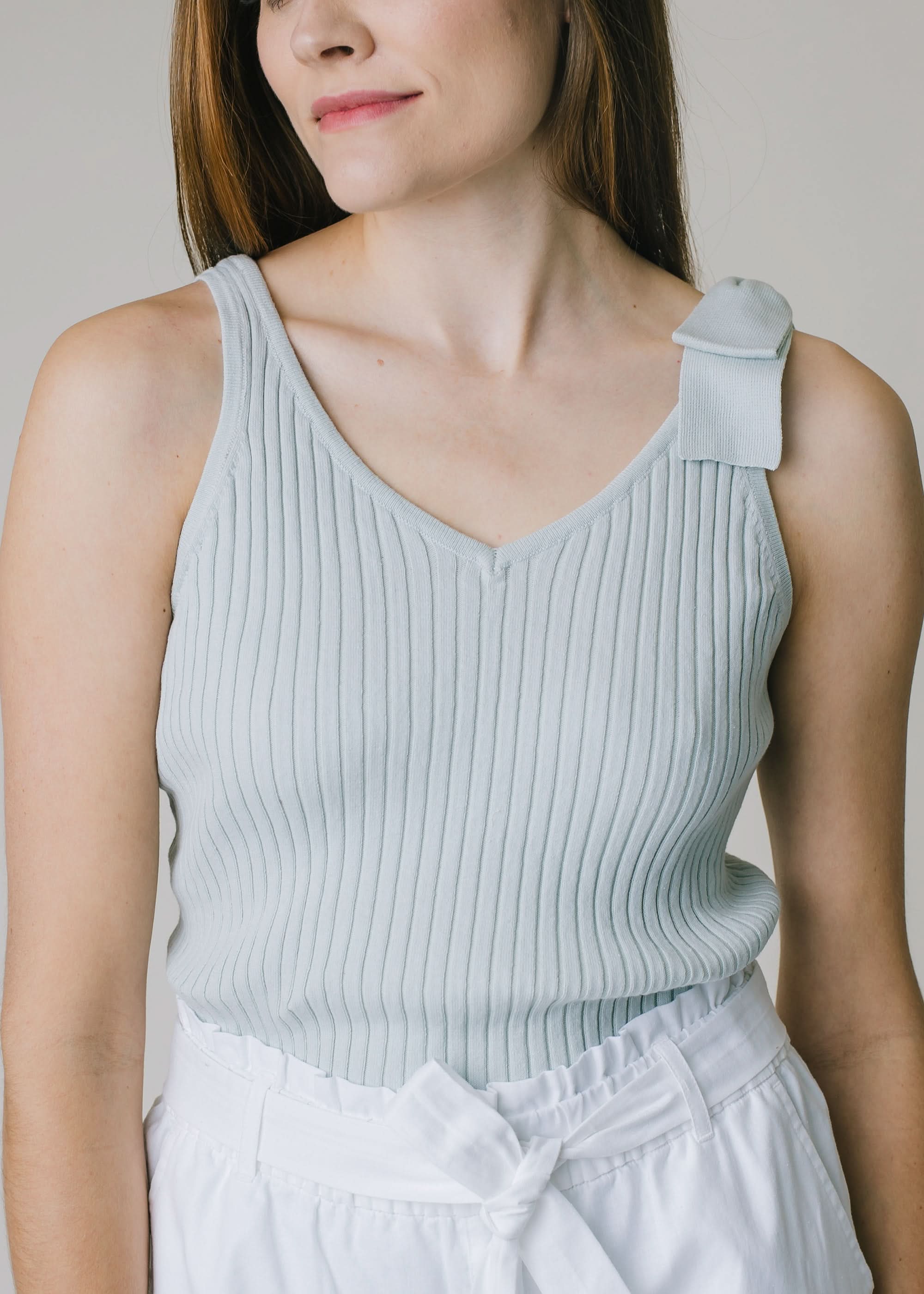 Mariela Rose Knit Tank with Bow- The Organic Chic Collection
