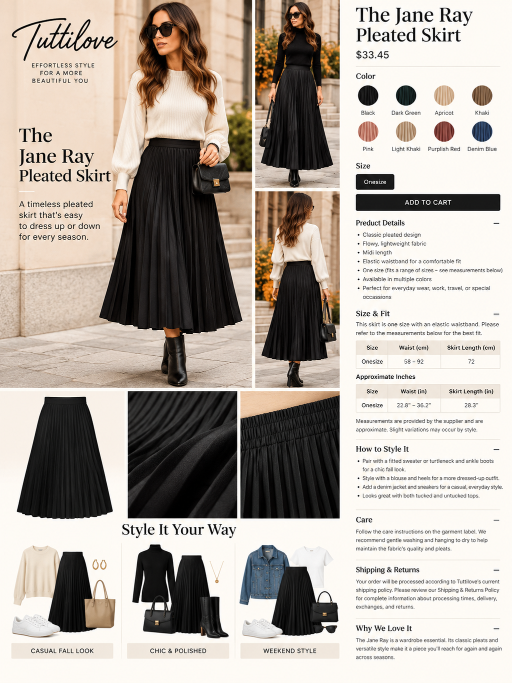 The Jane Ray Pleated Skirt