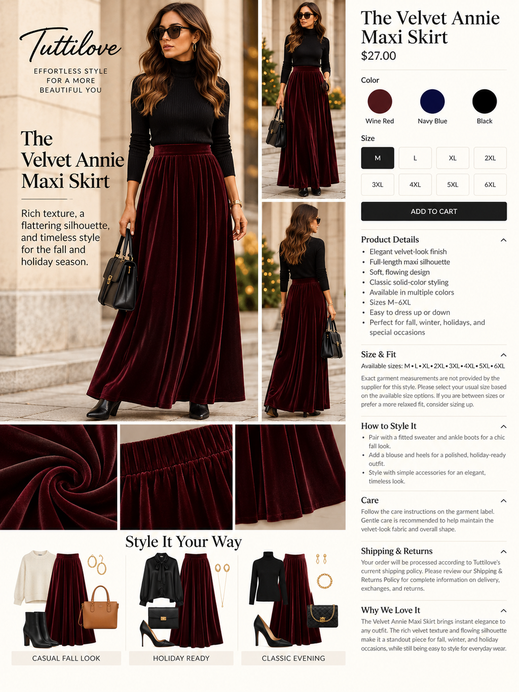 The Velvet Annie Maxi Skirt