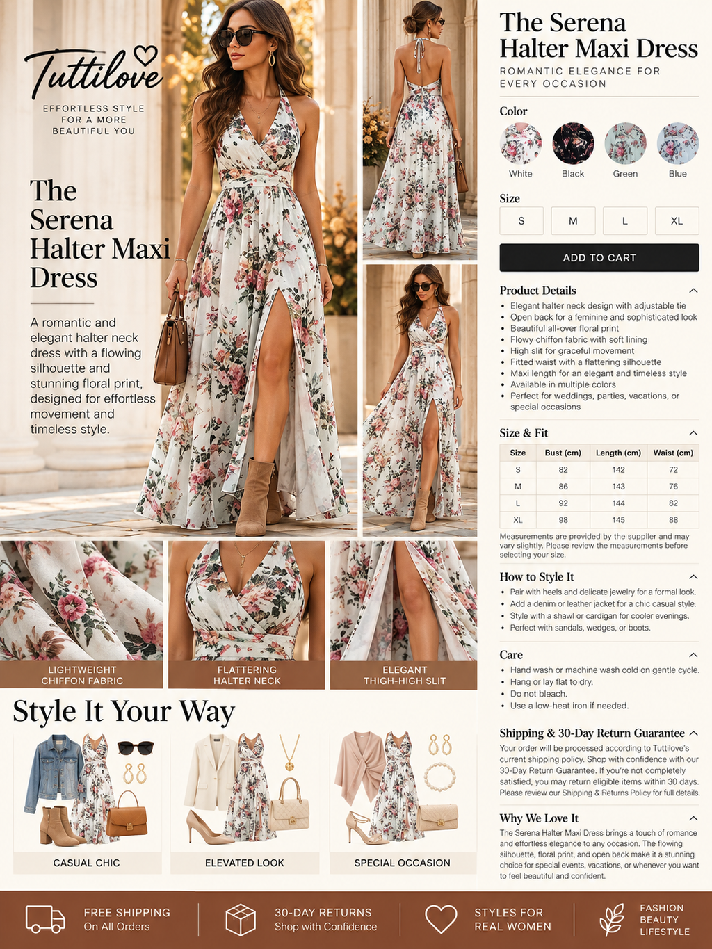 The Serena Halter Maxi Dress