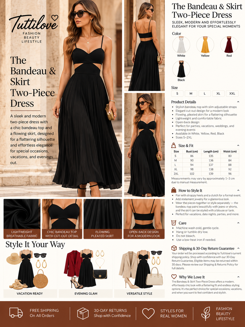 The Celeste Cutout Pleated Maxi Dress