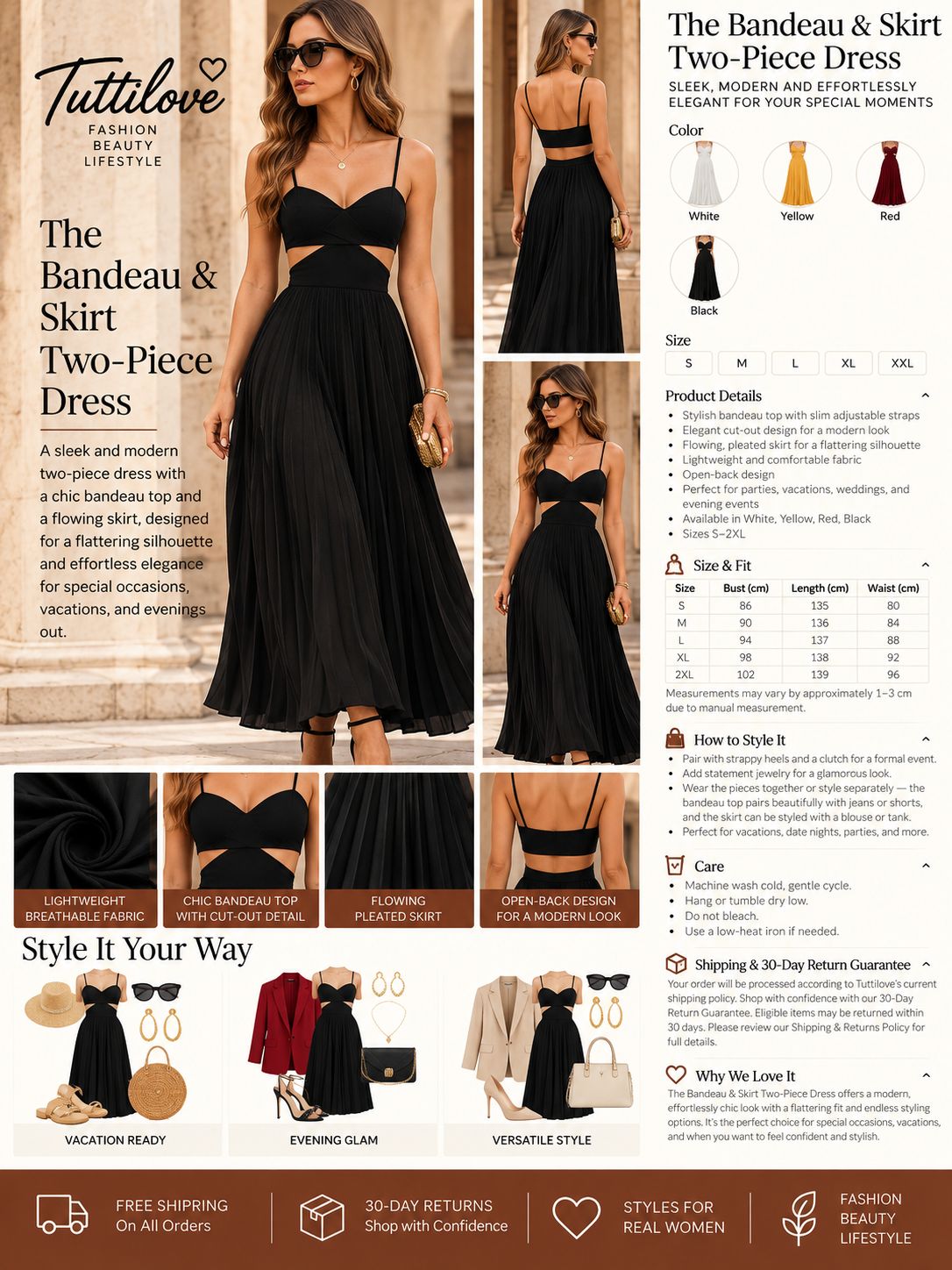 The Celeste Cutout Pleated Maxi Dress