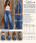The Madison Washed Blue Wide-Leg Jeans