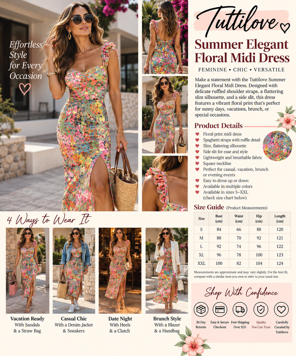 The Catalina Fall Floral Midi Dress