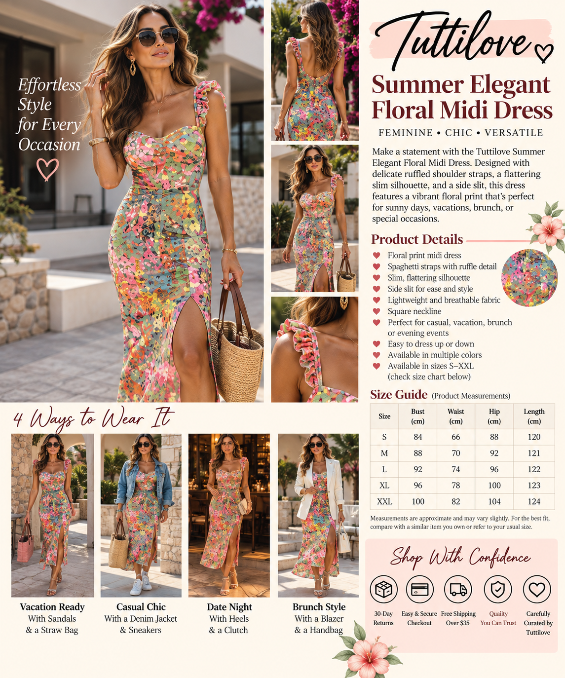 The Catalina Fall Floral Midi Dress