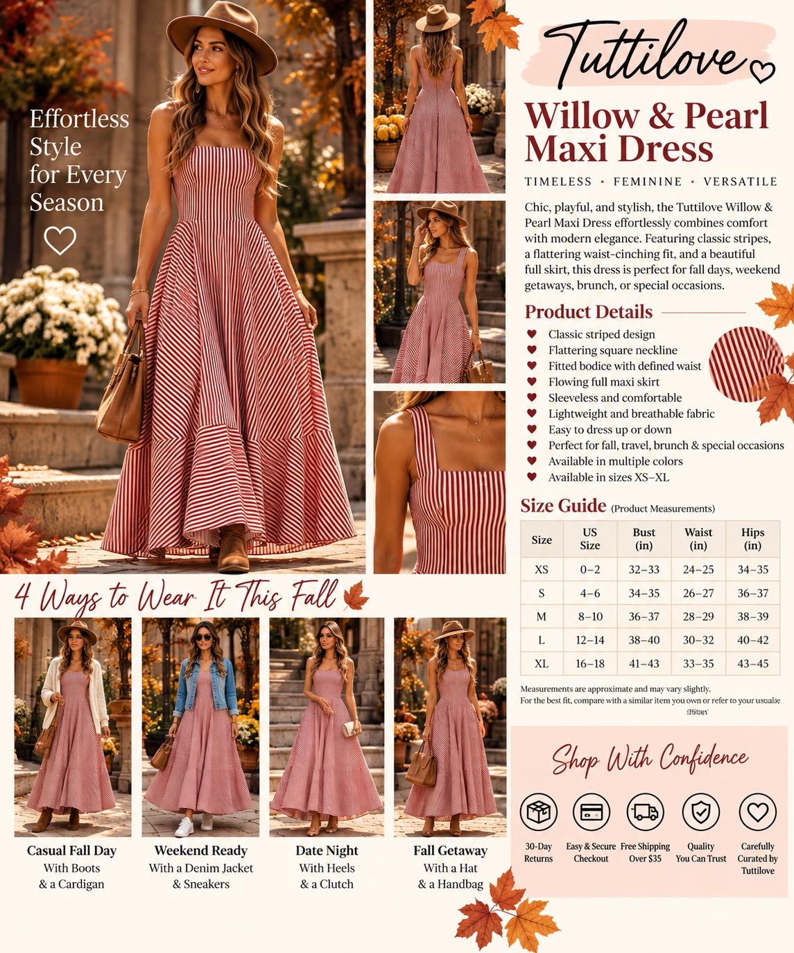 Willow & Pearl Fall Maxi Dress