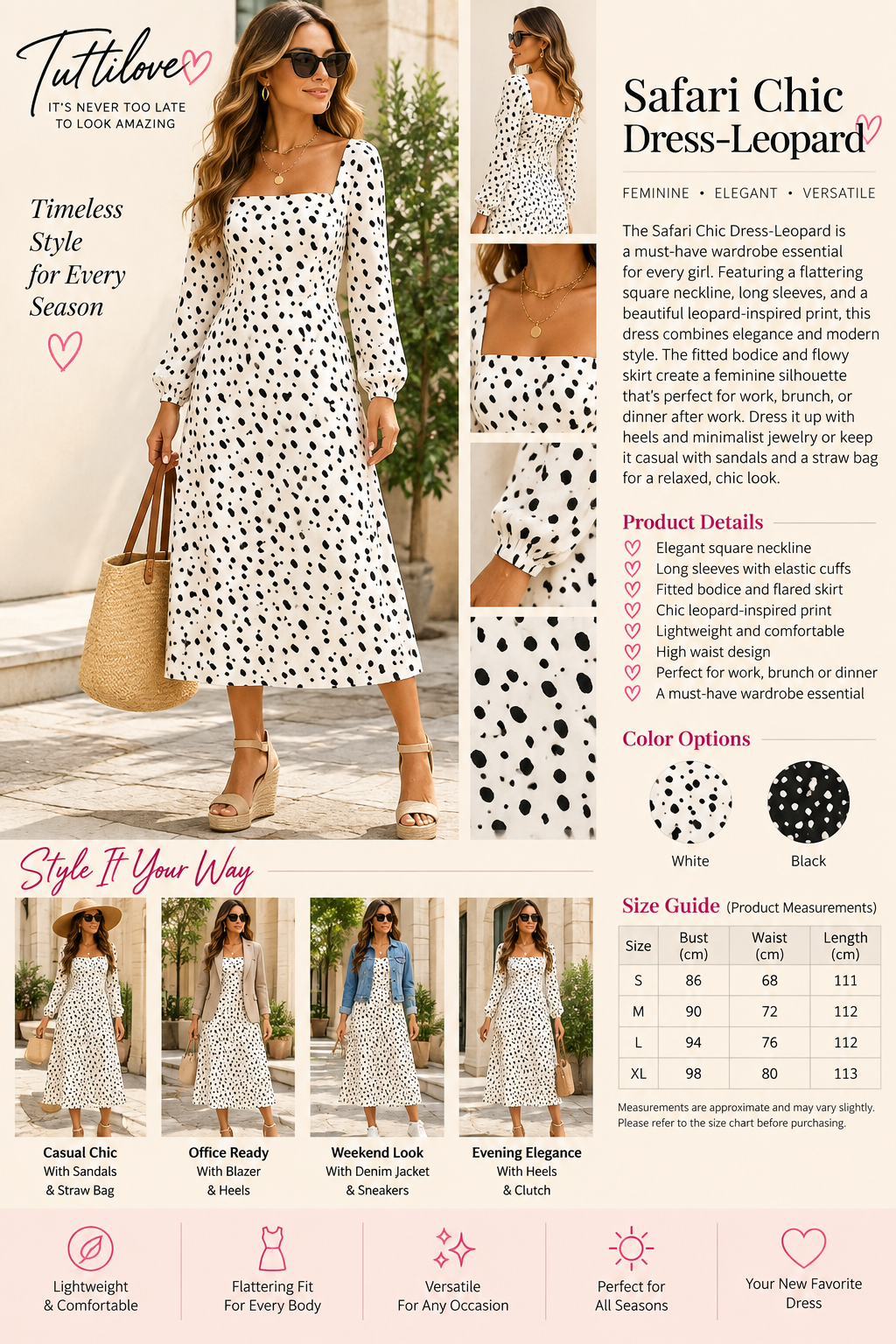 Safari Chic Dress-Leopard