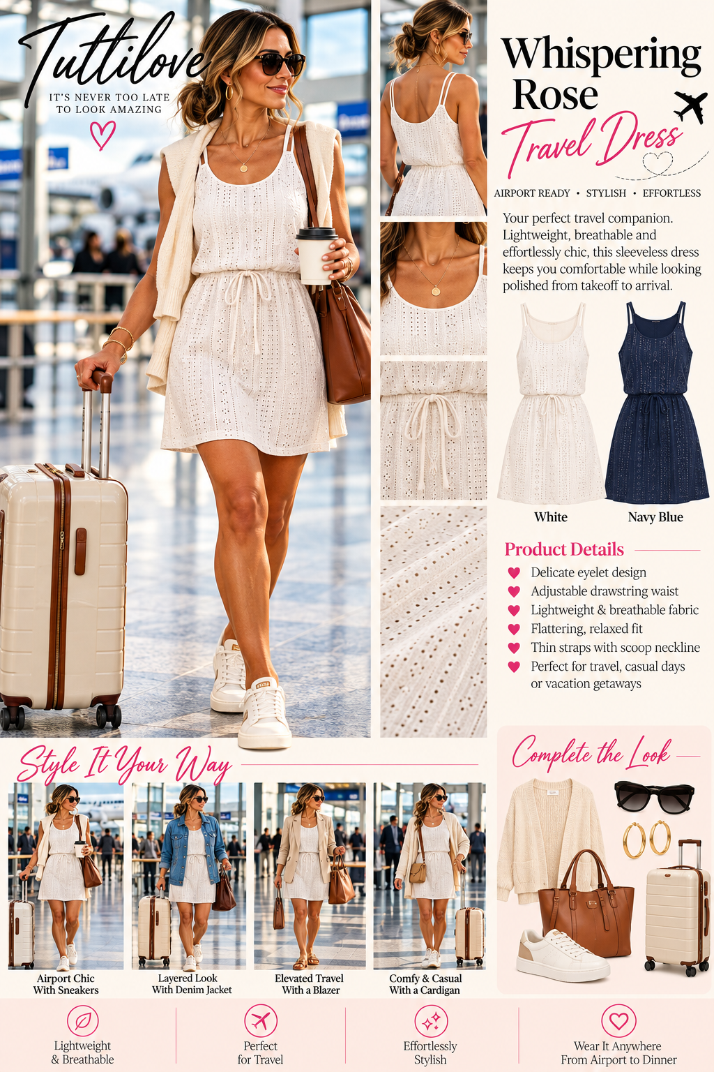 Whispering Rose Travel Dress