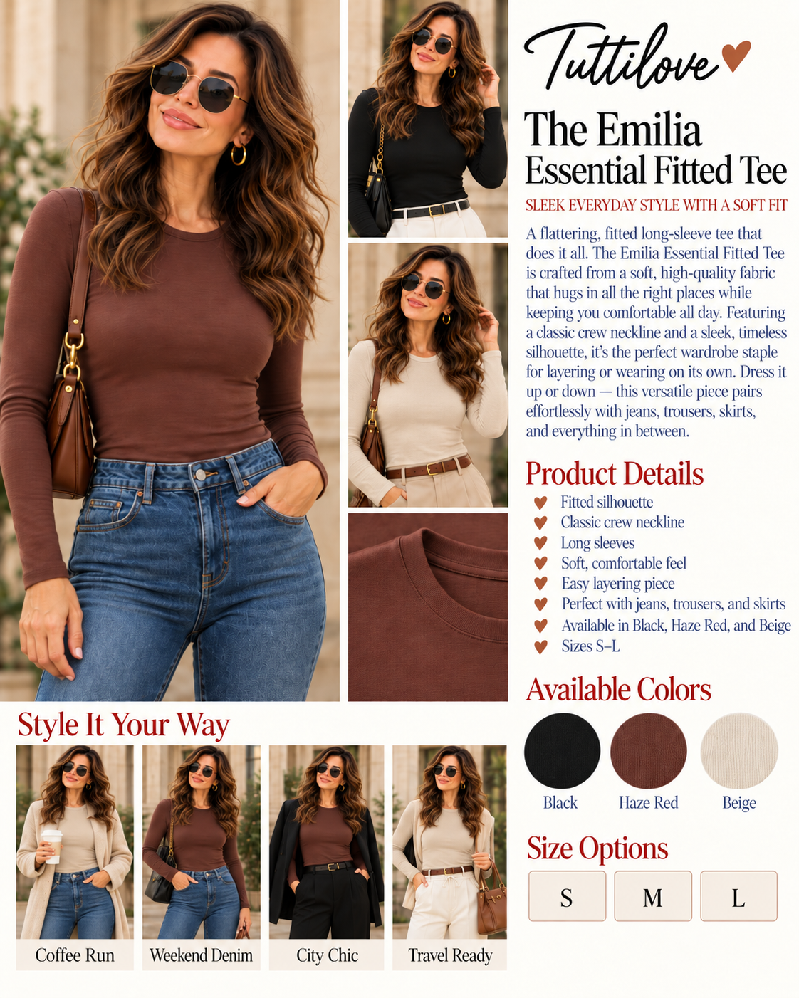 The Emilia Essential Fitted Tee