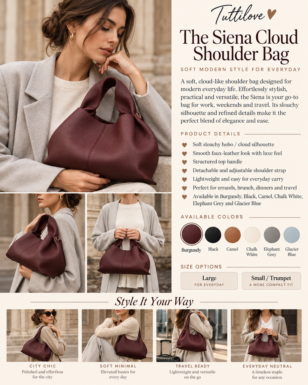 The Siena Cloud Shoulder Bag