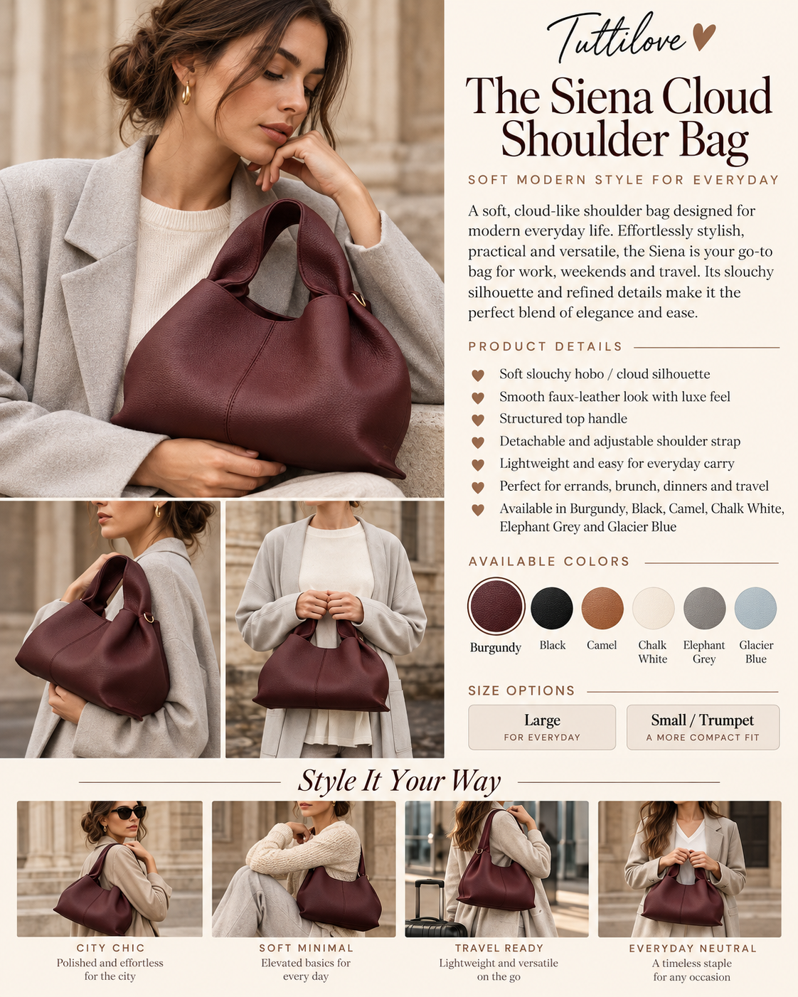 The Siena Cloud Shoulder Bag