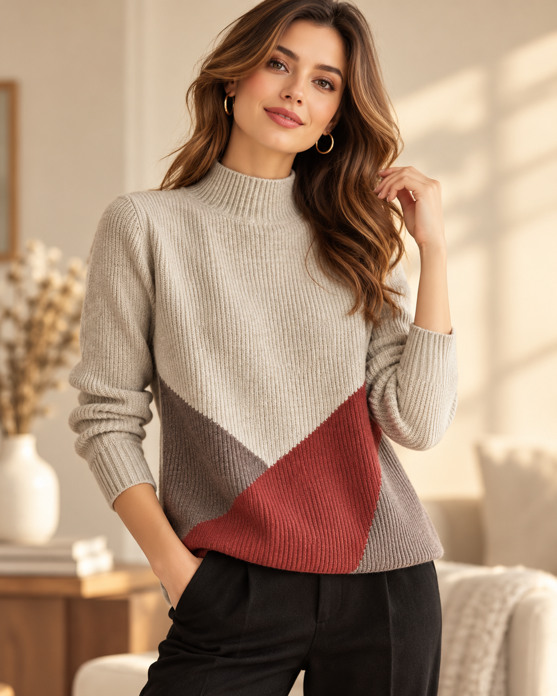 The Winter Ray Colorblock Turtleneck Sweater