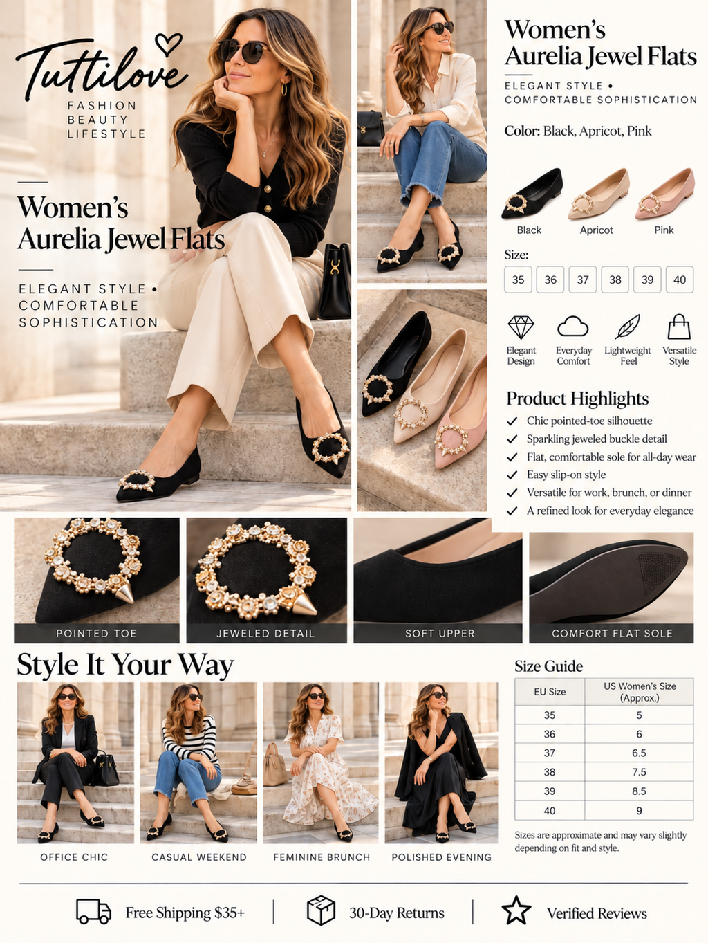 Aurelia Jewel Flats