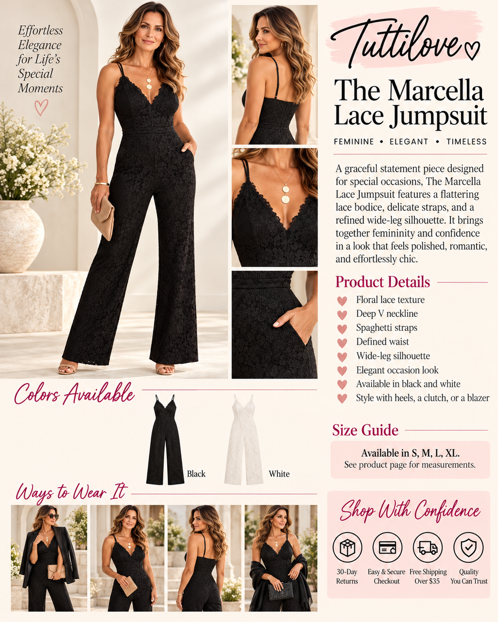 The Marcella Lace Jumpsuit