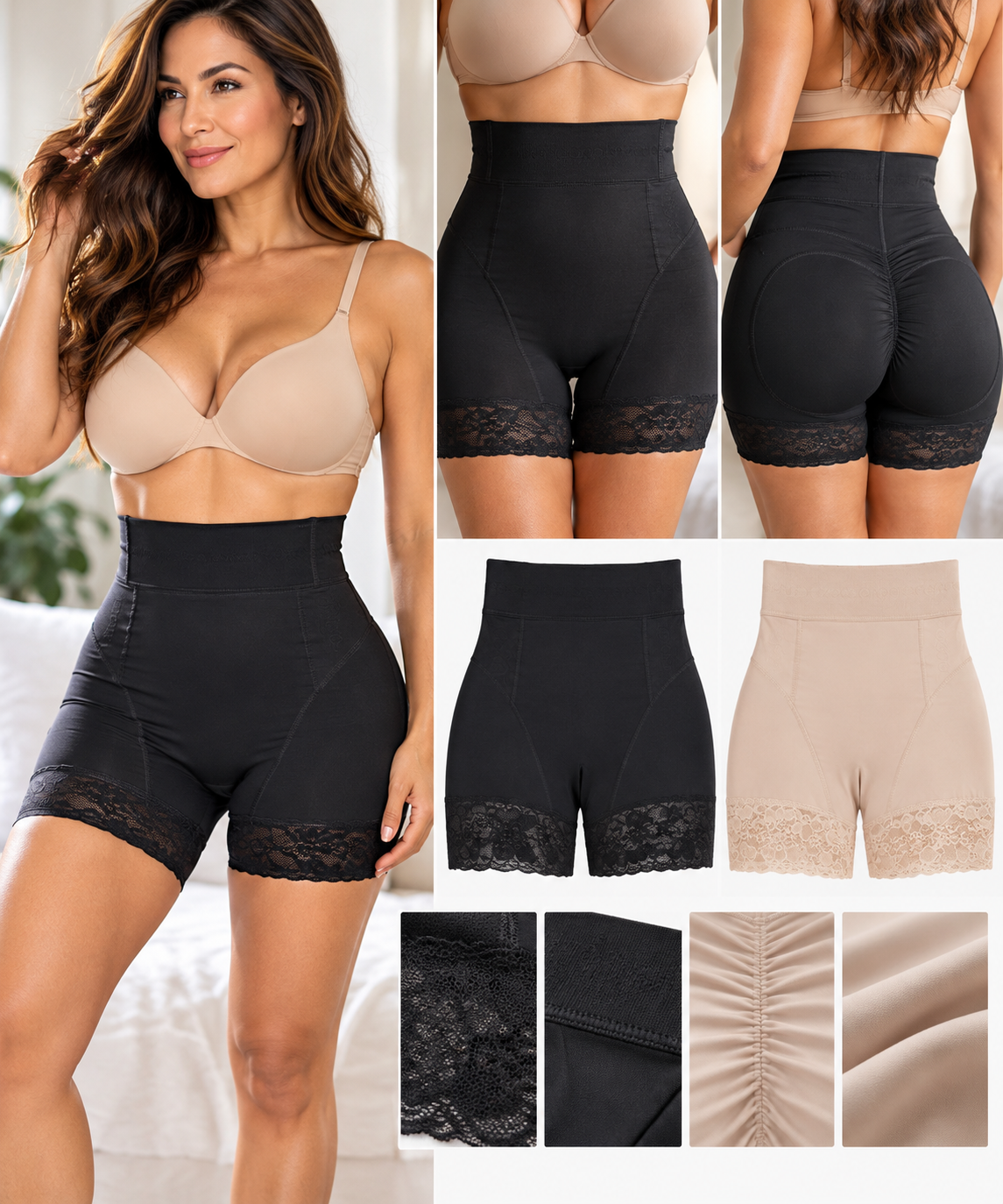 12-Inch Sculpt & Smooth Colombian Lace Shaping Shorts
